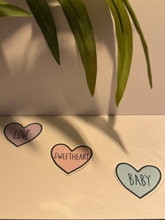 Valentines Day Heart Shaped Note Sticker